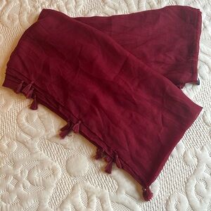 Burgundy Infinity Scarf w/Tassles